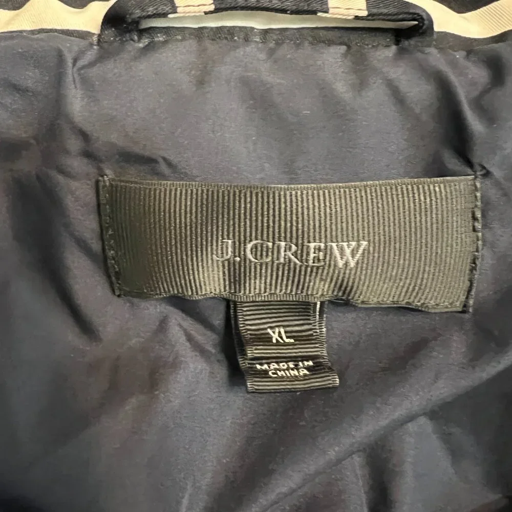 J. Crew Women's Vest Jacket Full Zip Dark Navy Stripes Size XL - Picture 3 of 7